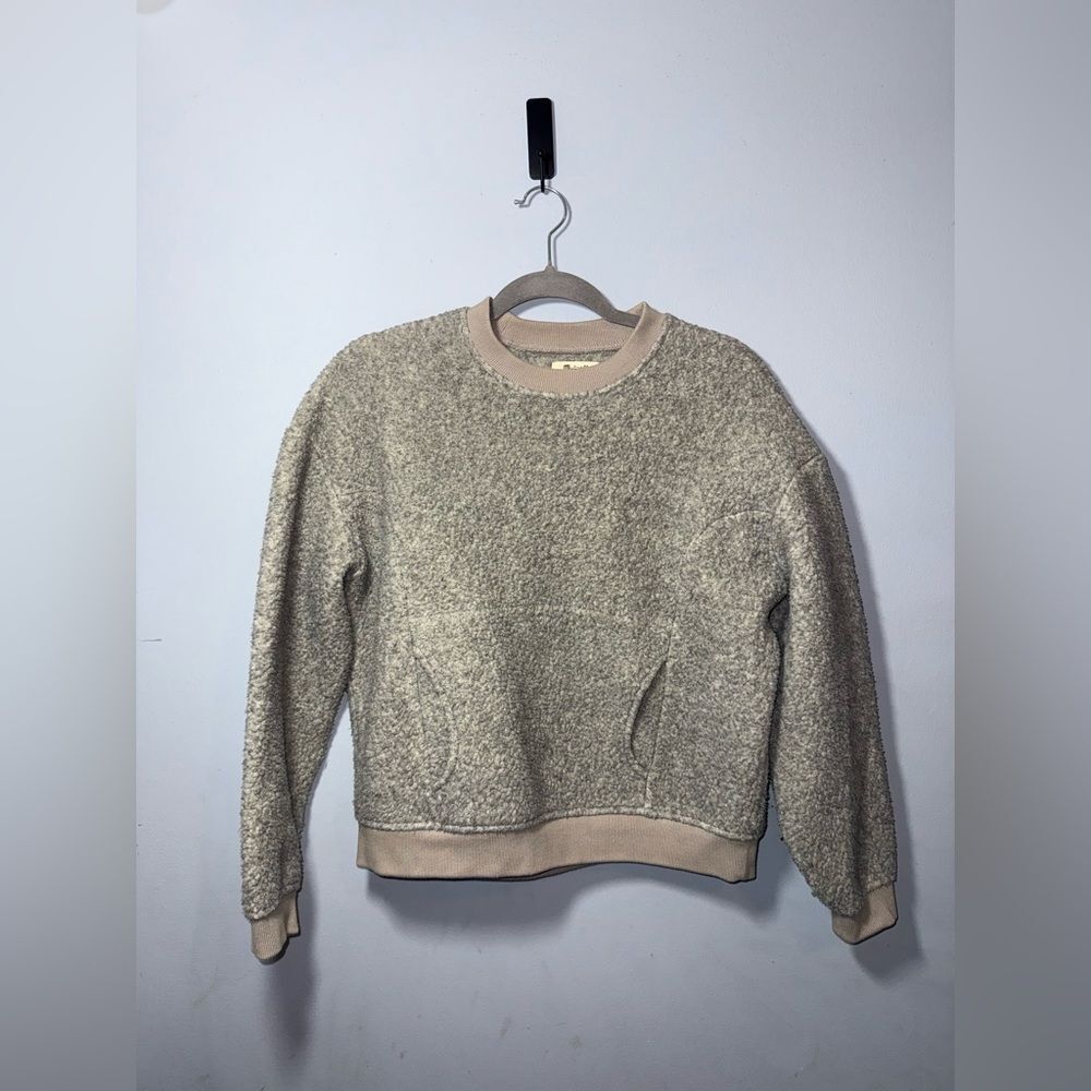 Madewell Polartec Fleece Crewneck Sweatshirt Gray Size XXS cozy GUC